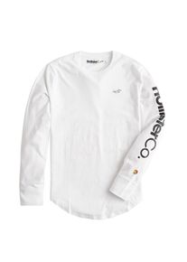 Hollister, Herren Shirt 'LS CO-OP PRINT LOGO', Weiß