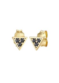 Elli Premium, Damen Ohrringe 'Dreieck', Gold / Schwarz