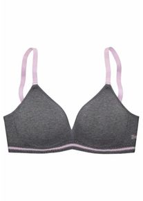 Bench, Damen Bralette-BH ohne Bügel aus Baumwolle, Anthrazit