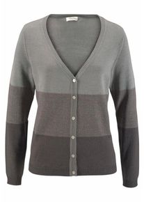 Boysen's BOYSEN'S, Damen Strickjacke, Grau / Hellgrau / Dunkelgrau