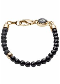 Diesel, Herren Armband 'STACKABLES', Gold / Schwarz