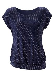 Lascana, Damen Shirt mit breitem Bündchen, Ultramarinblau