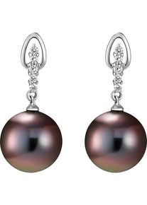 Christ, Damen Pearls Ohrstecker, Burgunder / Silber