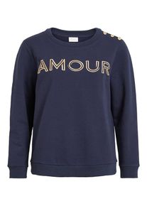 Vila, Damen Sweatshirt 'Statet', Navy / Pastellgelb