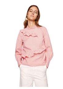 EDITED, Damen Bluse 'Mai', Apricot / Weiß