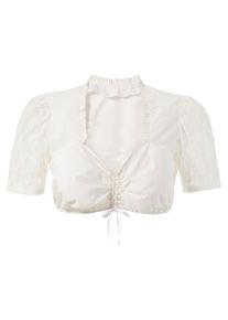 Love Nature, Damen Dirndlbluse mit herzförmiger Ausschnittform, Creme
