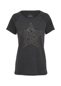 EDC by Esprit, Damen T-Shirt 'Stud Detail Tee', Anthrazit