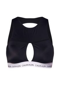 Calvin Klein Swimwear, Damen Bikinitop 'OPEN SQUARE CROP TOP', Schwarz / Weiß