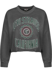 Levi's LEVI'S, Damen Sweatshirt 'Graphic Raw Cut Crew W', Grau / Grasgr&uuml;n / Pastellrot