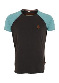 Naketano, Herren T-Shirt 'The Kumite', Dunkelbraun / Jade