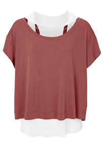 Heine, Damen Shirt, Pastellrot / Weiß