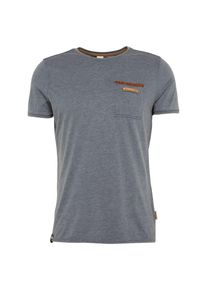 Naketano, Herren T-Shirt 'Suppenkasper', Rauchblau / Cognac