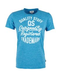 Q/S Designed By, Herren Label-Shirt, Blaumeliert