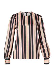 Hallhuber, Damen Bluse, Hellgelb / Altrosa / Schwarz
