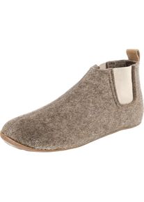 Haflinger, Damen Hüttenschuhe 'Everest Hygge', Hellbraun / Naturweiß