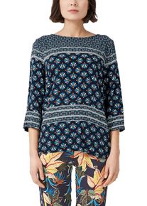 s.Oliver RED LABEL, Damen Bluse, Navy / Himmelblau / Weiß
