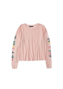 Abercrombie & Fitch Abercrombie & Fitch, Damen Langarmshirt 'RAINBOW LOGO TEE', Mischfarben / Rosa