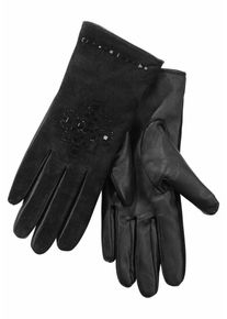 J. JAYZ, Damen Lederhandschuhe, Schwarz