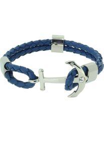 Hafen-Klunker, Damen Armband 'Anker 110496', Himmelblau / Silber