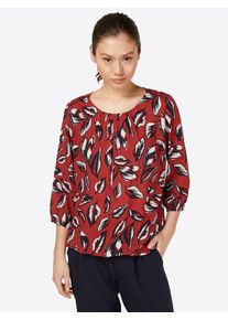 BETTY & CO Betty & Co, Damen Bluse, Karminrot / Schwarz / Wei&szlig;
