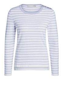 Oui, Damen Pullover, Flieder / Wei&szlig;