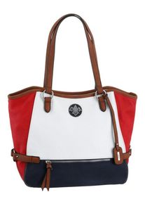 Rieker, Damen Shopper, Dunkelblau / Braun / Rot / Weiß