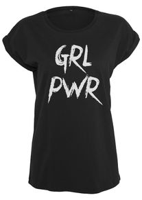 Merchcode, Damen T-Shirt 'Grl Pwr', Schwarz / Weiß
