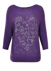 NAVIGAZIONE, Strickpullover, Dunkellila / Silber