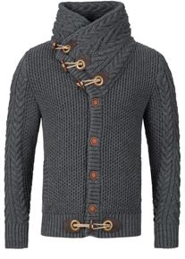 INDICODE JEANS, Herren Strickjacke 'Fort Worth', Graphit