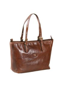 The Bridge, Damen Story Donna Shopper Umhängetasche Leder 30 cm, Sepia