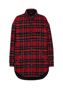 THE KOOPLES, Damen Jacke 'CHERRY FUZZY CHECKS', Rot / Schwarz