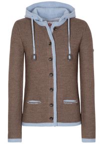 Spieth & Wensky SPIETH & WENSKY, Damen Strickjacke 'Hallstatt', Rauchblau / Braun
