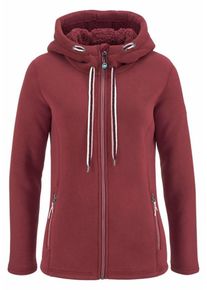Polarino, Damen Fleecejacke, Dunkelrot