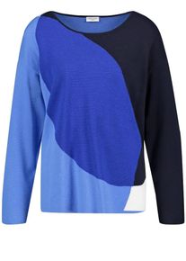 Gerry Weber, Damen Pullover, Nachtblau / Royalblau / Hellblau / Wei&szlig;