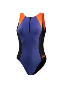 Speedo, Damen 'Hydrasuit' Schwimmanzug , Marine / Dunkelorange / Schwarz