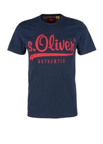 s.Oliver RED LABEL, Herren T-Shirt, Nachtblau / Hellrot