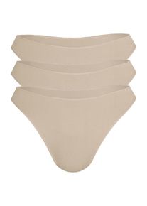Sassa Mode Sassa, Damen String Microfaser 'KETTELNAHT', Beige