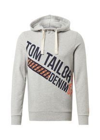 Tom Tailor Denim, Herren Sweatshirt, Nachtblau / Grau / Orange