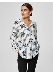Selected Femme, Damen Bluse 'Slfdynella', Beige / Schwarz