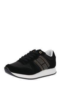 Tommy Hilfiger, Damen Sneaker 'SPARKLE SATIN CITY', Schwarz / Wei&szlig;