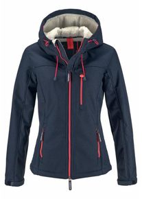 Superdry, Damen Jacke 'Sherpa Windtrekker', Navy / Koralle