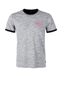 s.Oliver RED LABEL, Herren Inside-Out-Shirt mit Melange-Effekt, Hellgrau / Schwarz