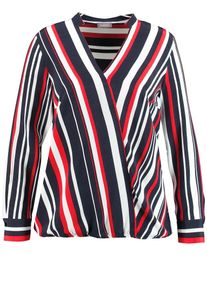 SAMOON, Damen Bluse, Nachtblau / Hellrot / Weiß