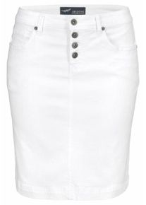 Arizona, Damen Jeansrock mit Knopfleiste, Wei&szlig;