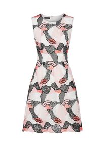 Apart, Damen Spitzenkleid, Creme / Rosa / Schwarz