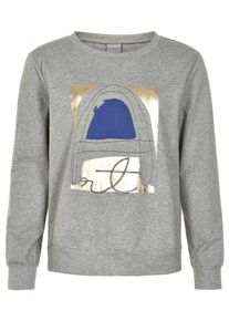 IN FRONT, Damen Sweatshirt 'Abeline", Blau / Goldgelb / Grau