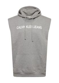 Calvin Klein Jeans, Herren Sweatshirt 'INSTITUTIONAL LOGO S/L HOODIE', Grau / Wei&szlig;