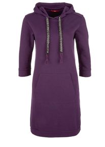 s.Oliver RED LABEL, Damen Sweat-Kleid, Basaltgrau / Dunkellila