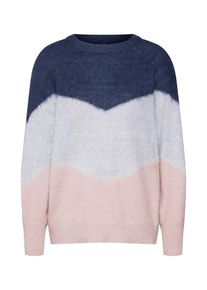 Y.A.S, Damen Pullover, Dunkelblau / Grau / Rosa