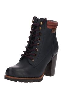 Tom Tailor, Damen Schnürstiefelette, Chamois / Dunkelblau